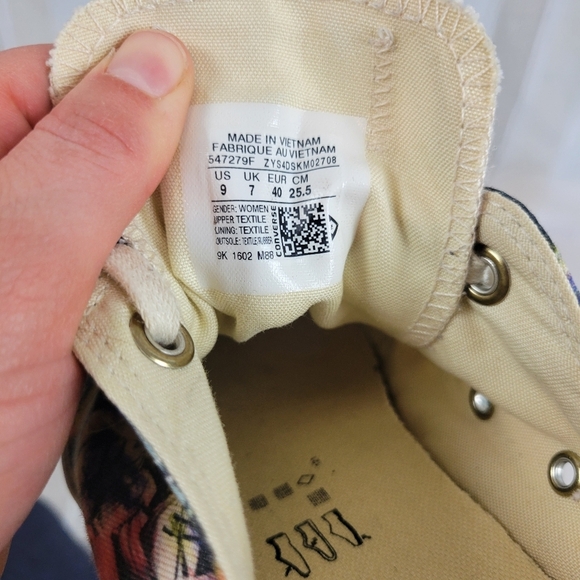 Converse Low Tops Sneakers Tennis Shoes Tropical Floral Size 9‎ - Picture 5 of 8